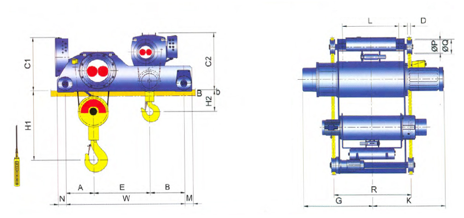 Main & Aux Doublerail Type Hoist