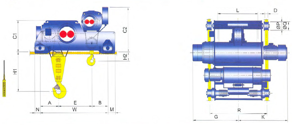 Main & Aux Doublerail Type Hoist