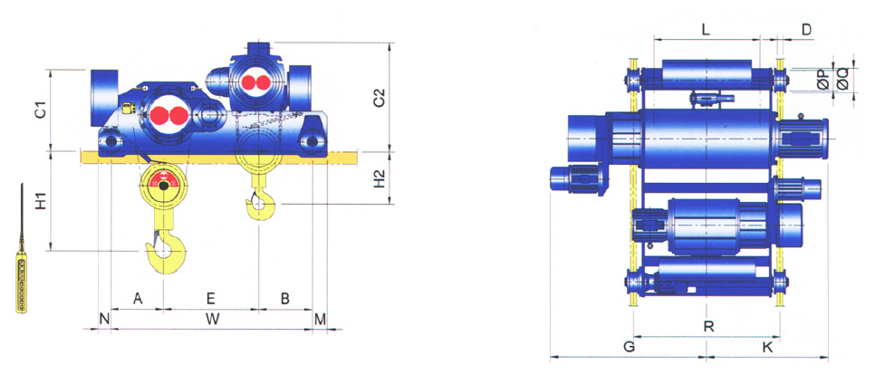 Main & Aux Doublerail Type Hoist