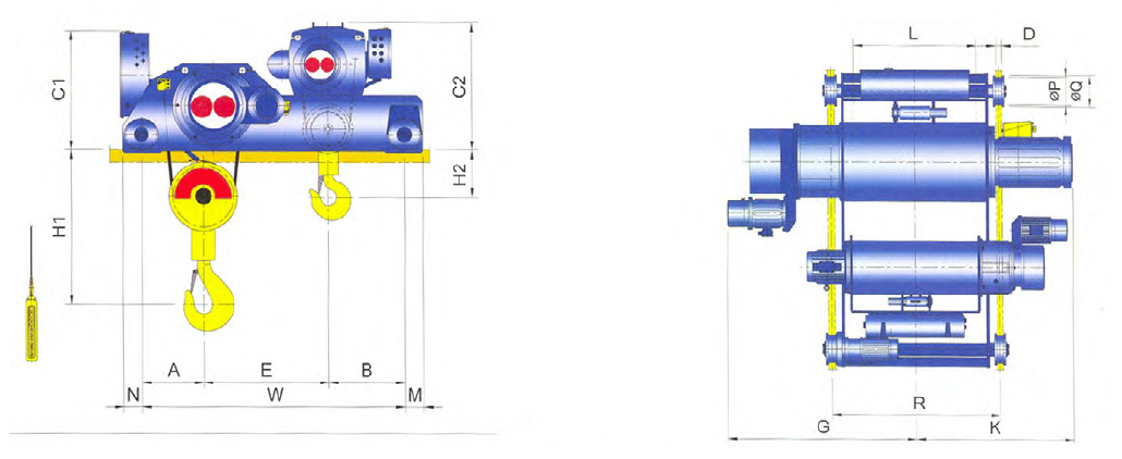 Main & Aux Doublerail Type Hoist