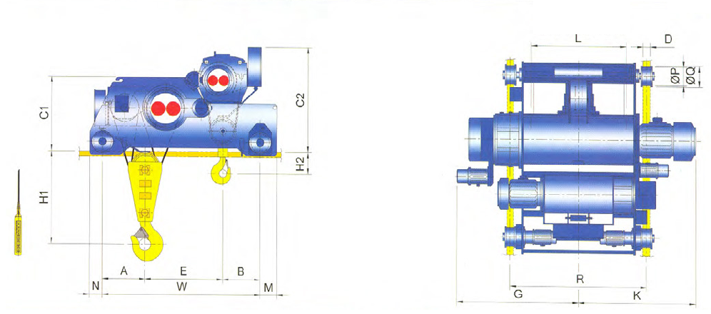 Main & Aux Doublerail Type Hoist